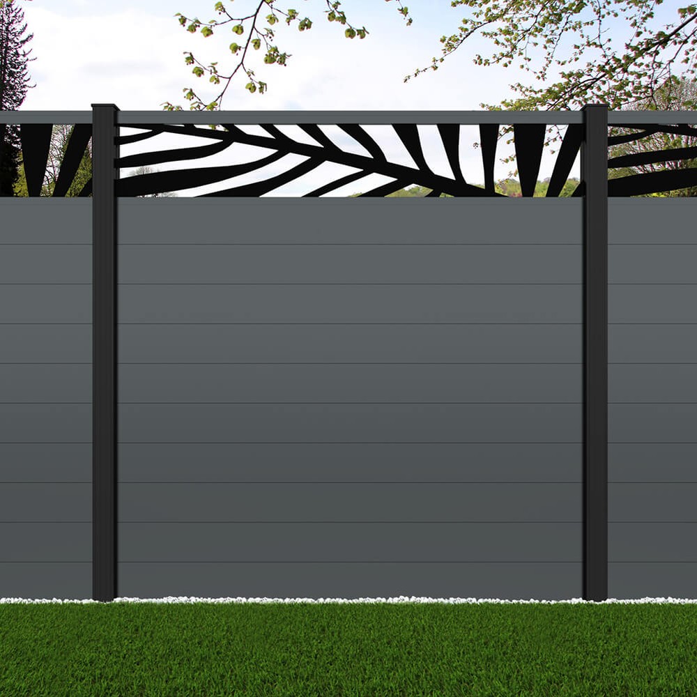 1.8m Connect + Palm Laser - Basalt Grey Black Sand Posts - Metre Price