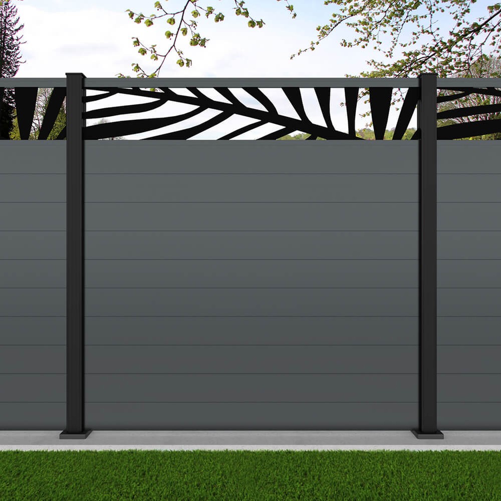 1.8m Connect + Palm Laser Basalt Grey Black Sand Bolt Down Posts - Metre Price