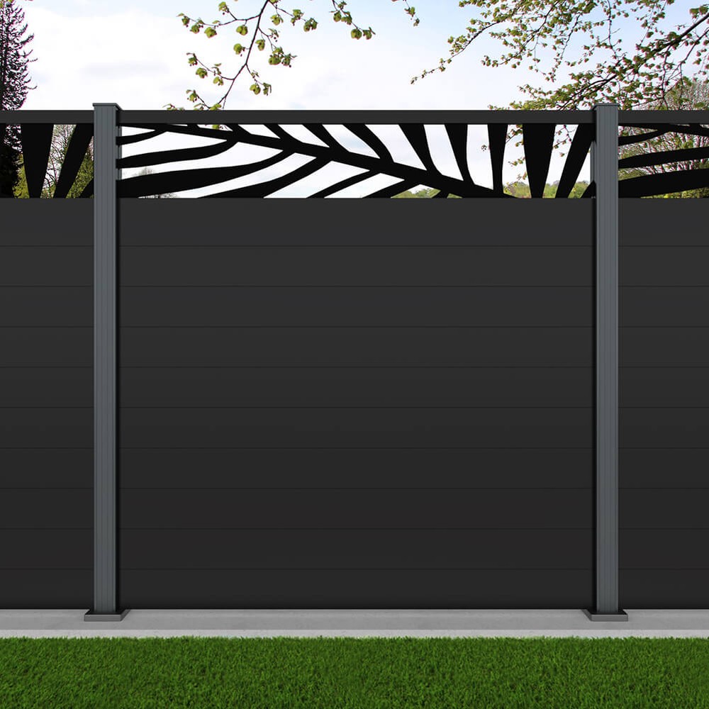 1.8m Connect + Palm Laser - Black Sand Basalt Grey Bolt Down Posts - Metre Price