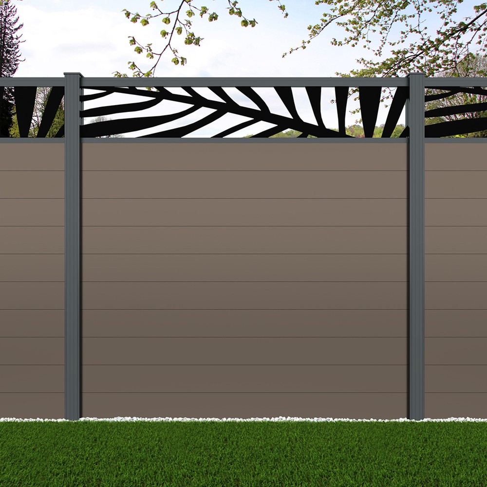 1.8m Connect + Palm Laser - Beige Grey Basalt Grey Posts - Metre Price