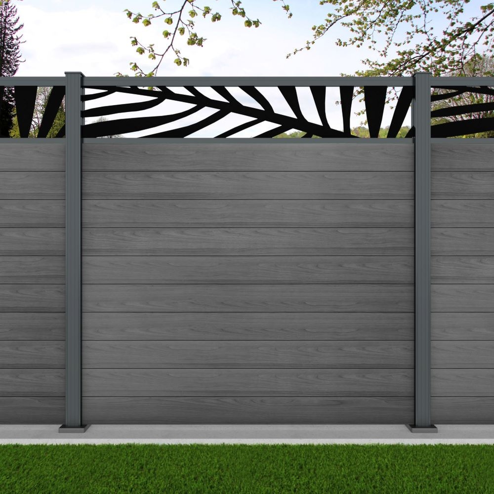 1.8m Connect+ Palm Laser Grey Wood Effect Basalt Grey Bolt Down Posts - Metre Price