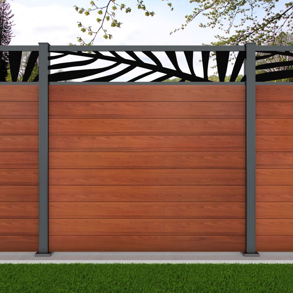 1.8m Connect + Palm Laser Oak Wood Effect Basalt Grey Bolt Down Posts - Metre Price