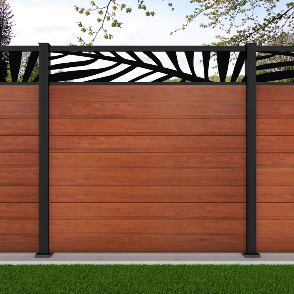 1.8m Connect + Palm Laser Oak Wood Effect Black Sand Bolt Down Posts - Metre Price