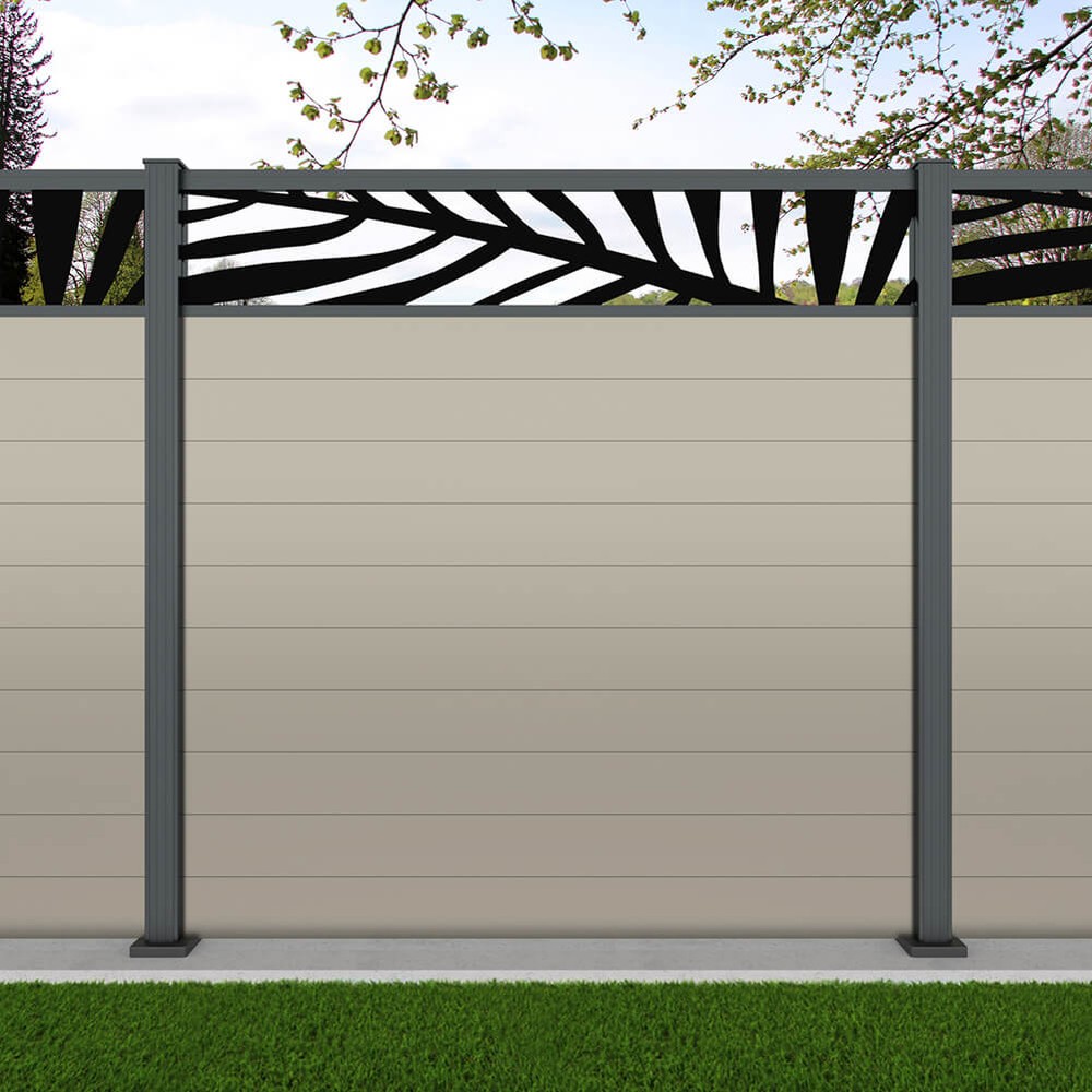 1.8m Connect + Palm Laser - Pebble Grey Basalt Grey Bolt Down Posts - Metre Price