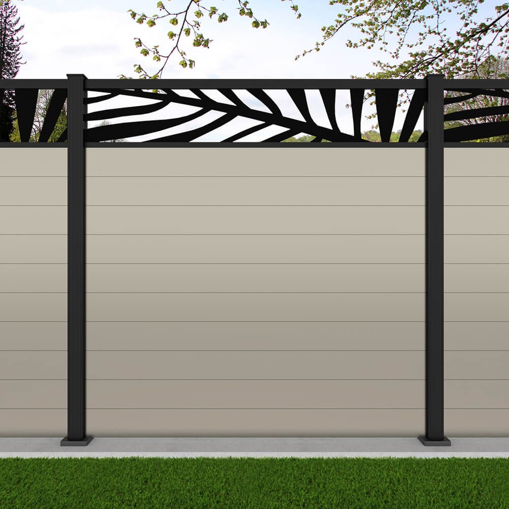 1.8m Connect + Palm Laser - Pebble Grey Black Sand Bolt Down Posts - Metre Price