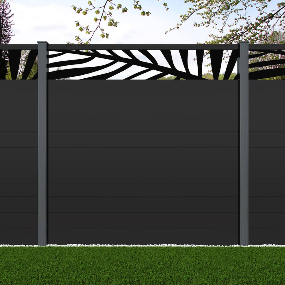 1.8m Connect + Palm Laser - Black Sand Basalt Grey Posts - Metre Price