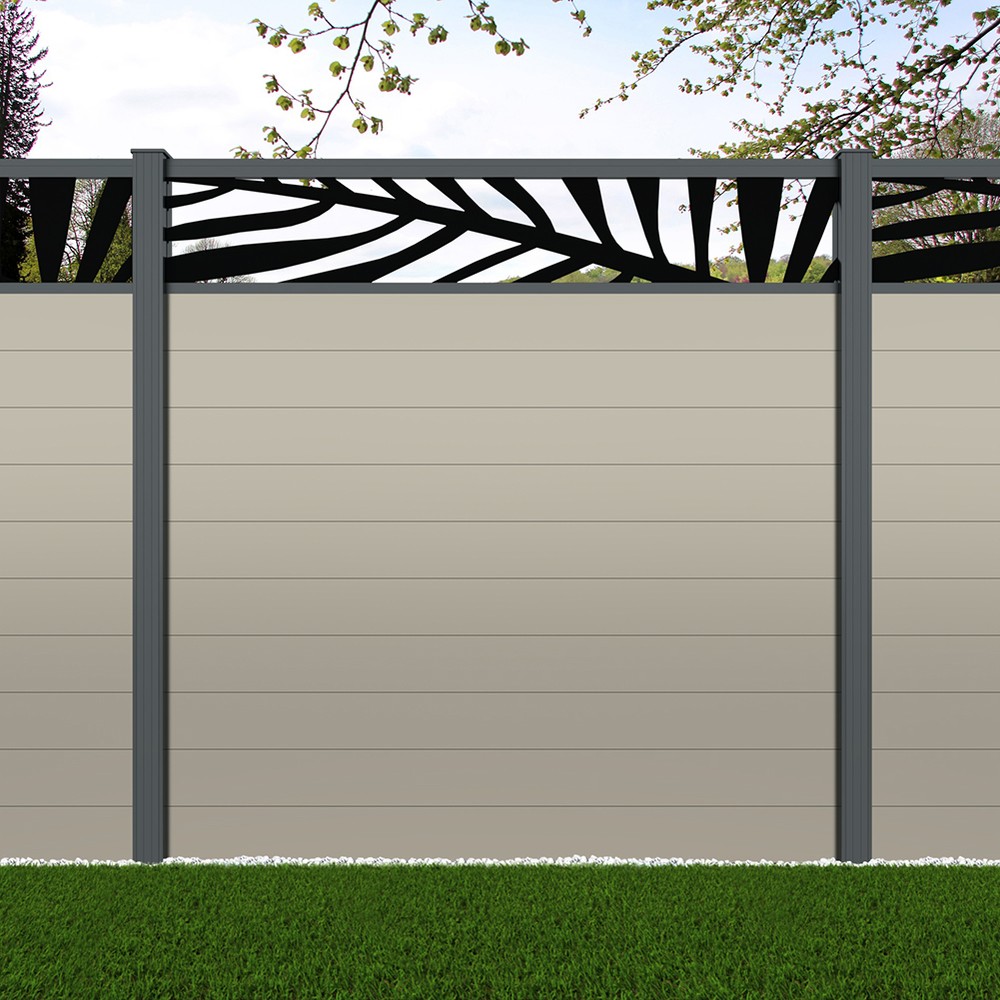 1.8m Connect + Palm Laser - Pebble Grey Basalt Grey Posts - Metre Price
