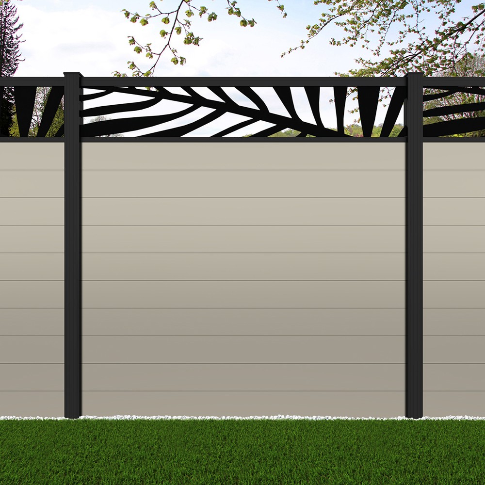1.8m Connect + Palm Laser - Pebble Grey Black Sand Posts - Metre Price