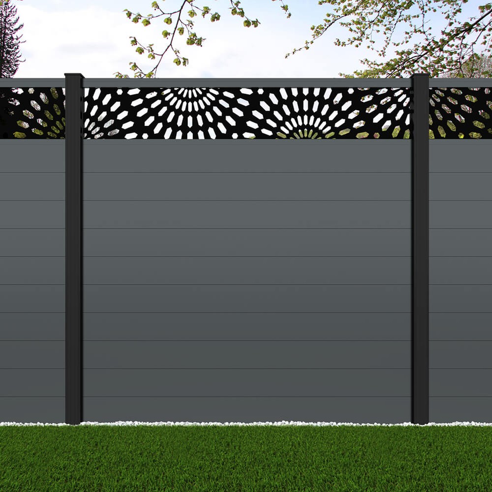 1.8m Connect + Sunburst Laser Basalt Grey Black Sand Posts - Metre Price