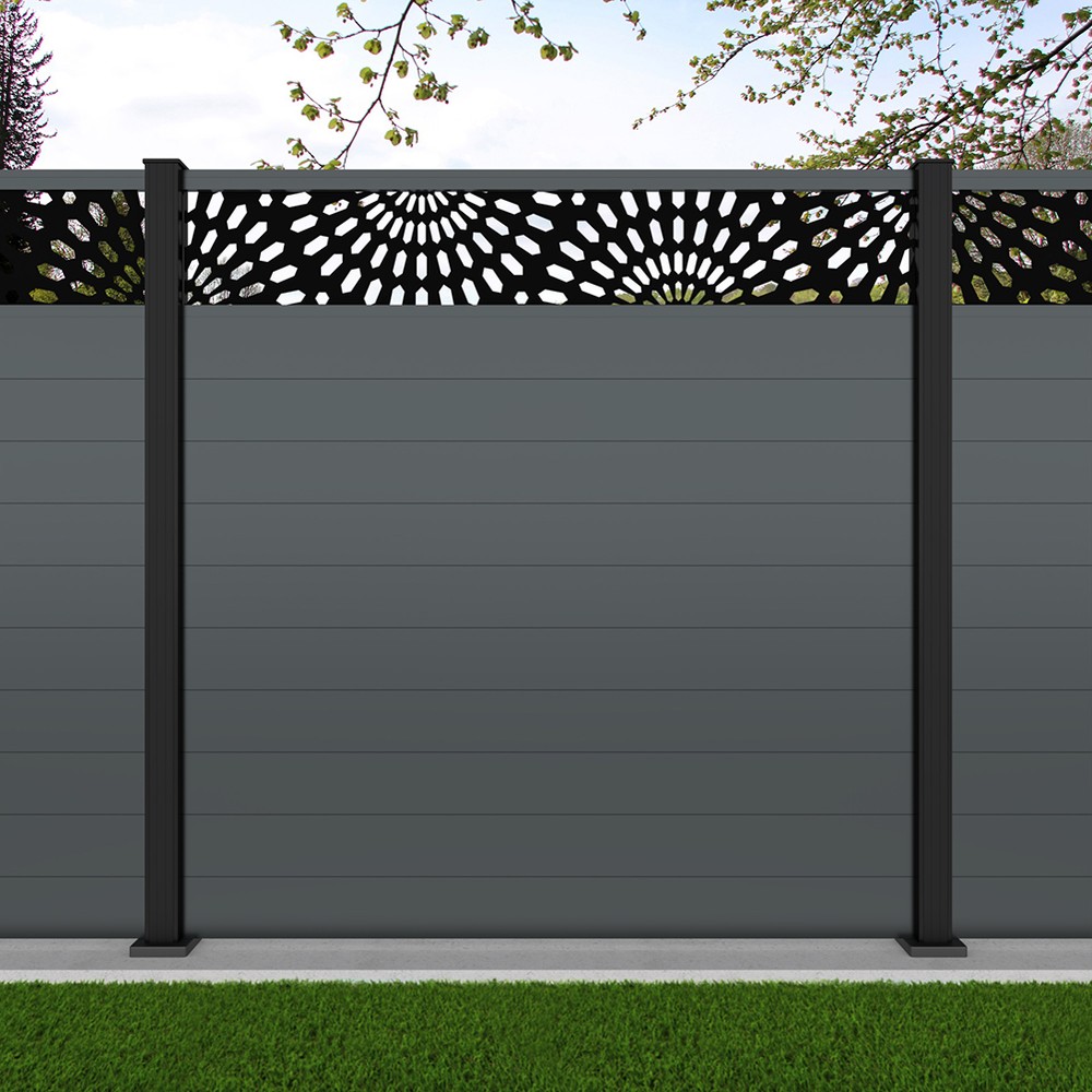 1.8m Connect + Sunburst Laser Basalt Grey Black Sand Bolt Down Posts - Metre Price