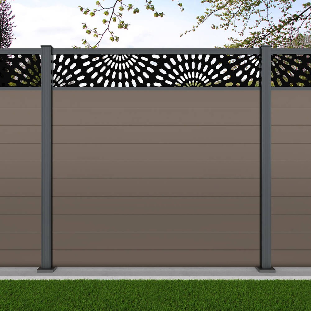 1.8m Connect + Sunburst Laser Beige Grey Basalt Grey Bolt Down Posts - Metre Price