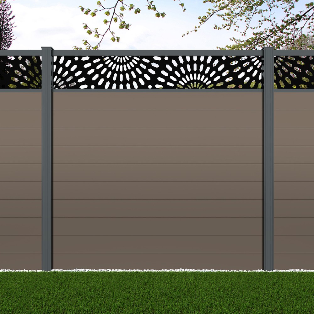 1.8m Connect + Sunburst Laser Beige Grey Basalt Grey Bolt Down Posts - Metre Price