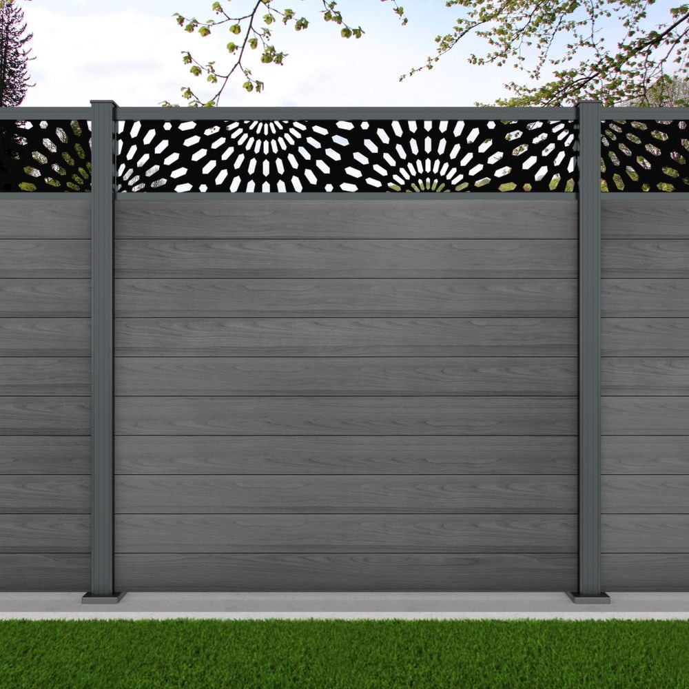 1.8m Connect + Sunburst Laser Grey Effect Basalt Grey Bolt Down Posts - Metre Price