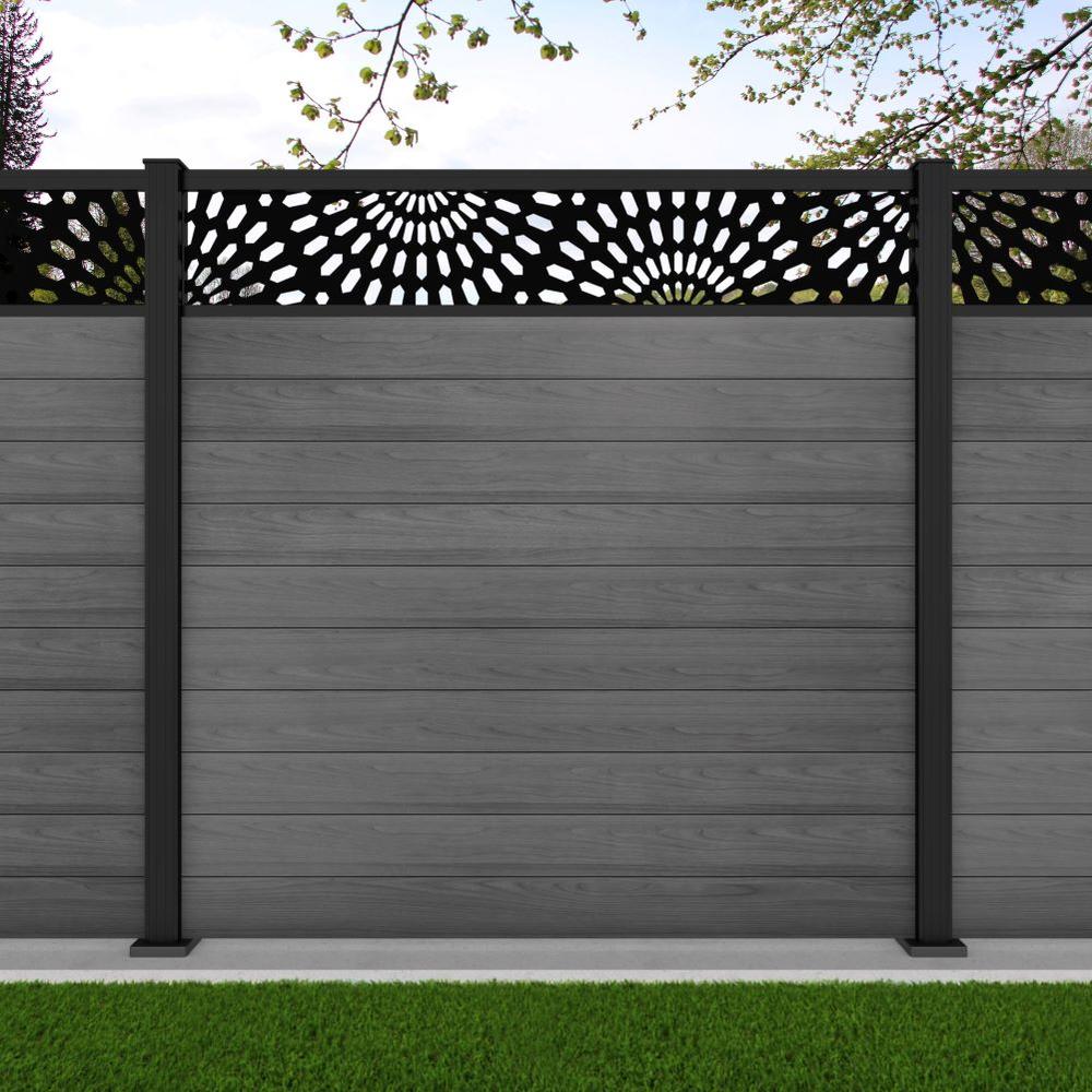 1.8m Connect+Sunburst Laser Grey Effect Black Sand Bolt Down Posts - Metre Price - F H Brundle