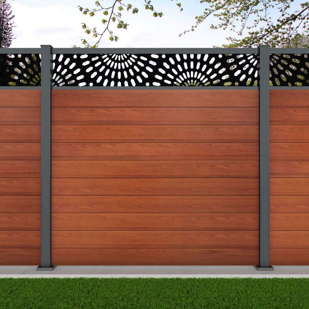 1.8m Connect + Sunburst Laser Oak Effect Basalt Grey Bolt Down Posts -Metre Price