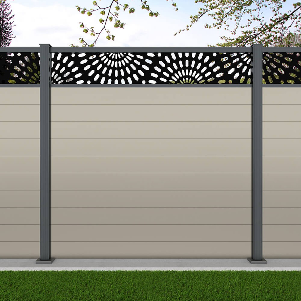 1.8m Connect + Sunburst Laser Pebble Grey Basalt Grey Bolt Down Posts -Metre Price