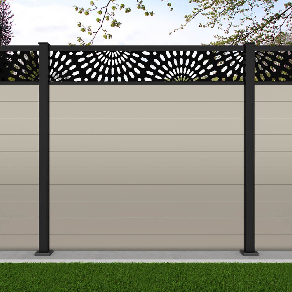 1.8m Connect + Sunburst Laser Pebble Grey Black Sand Bolt Down Posts - Metre Price