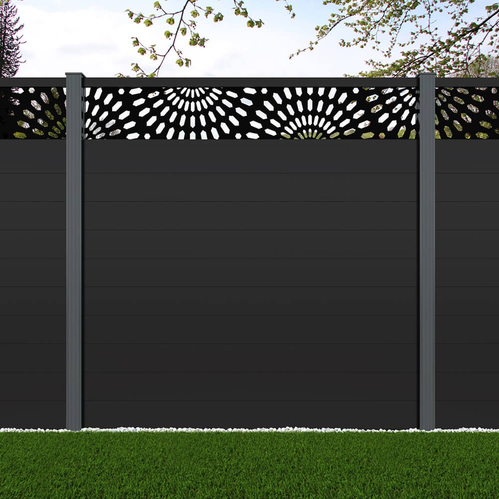 1.8m Connect + Sunburst Laser Black Sand Basalt Grey Posts - Metre Price