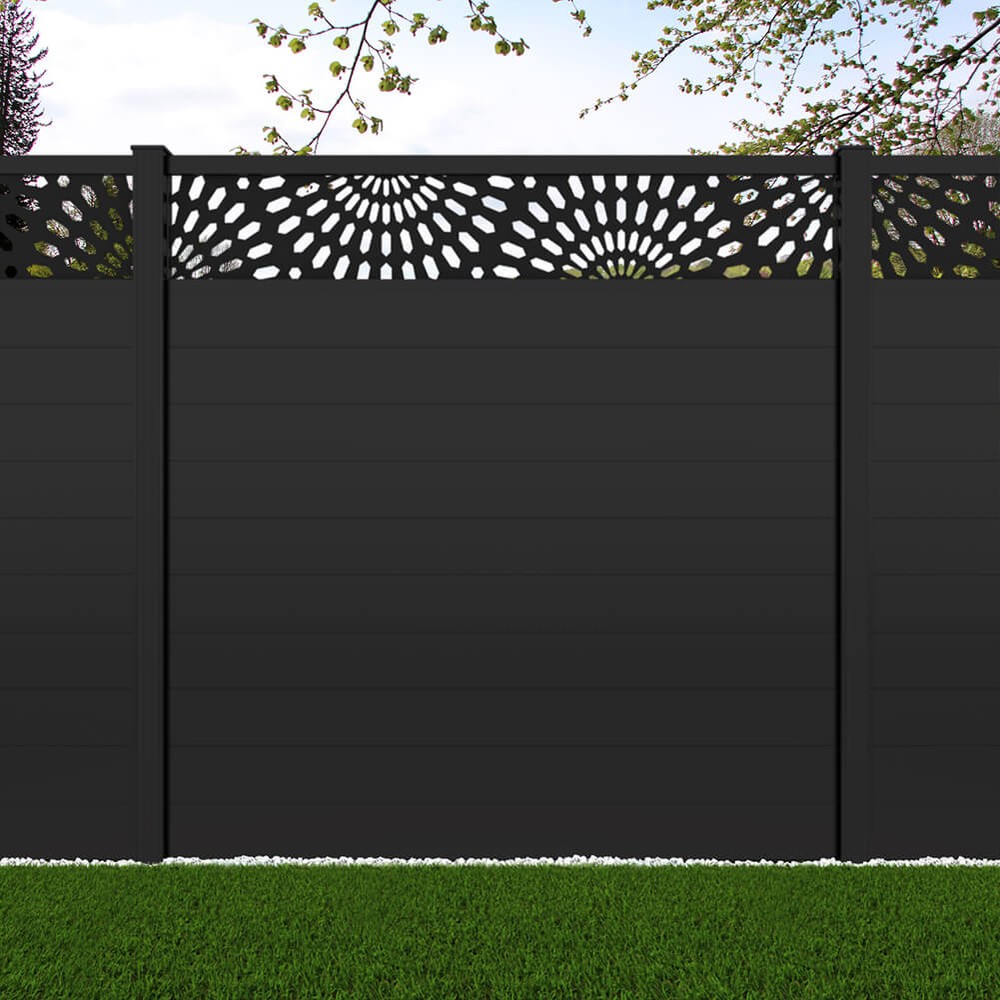 1.8m Connect + Sunburst Laser Black Sand Black Sand Posts - Metre Price