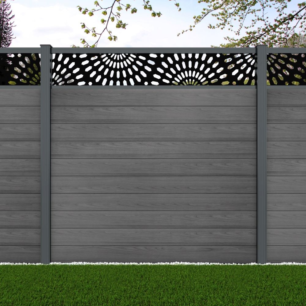 1.8m Connect + Sunburst Laser Grey Effect Basalt Grey Posts - Metre Price