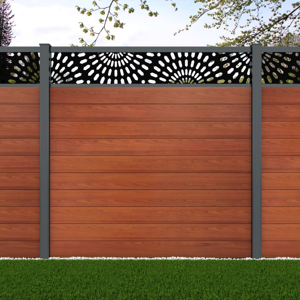 1.8m Connect + Sunburst Laser Oak Effect Basalt Grey Posts - Metre Price