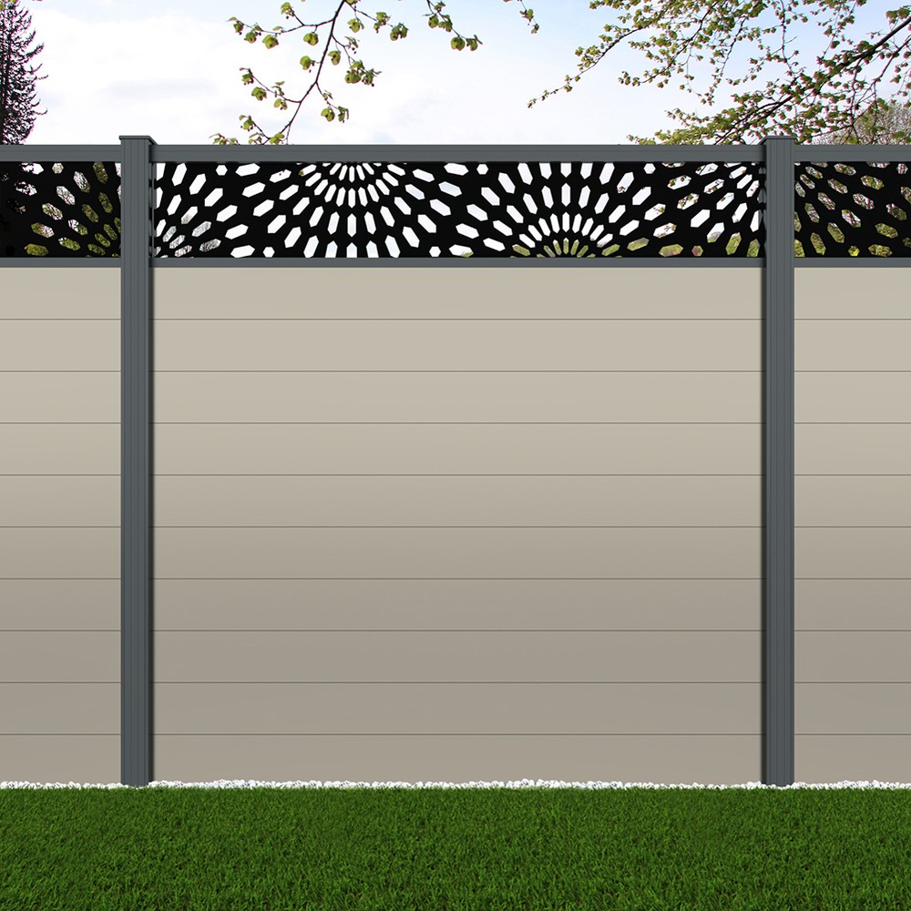 1.8m Connect + Sunburst Laser Pebble Grey Basalt Grey Posts - Metre Price