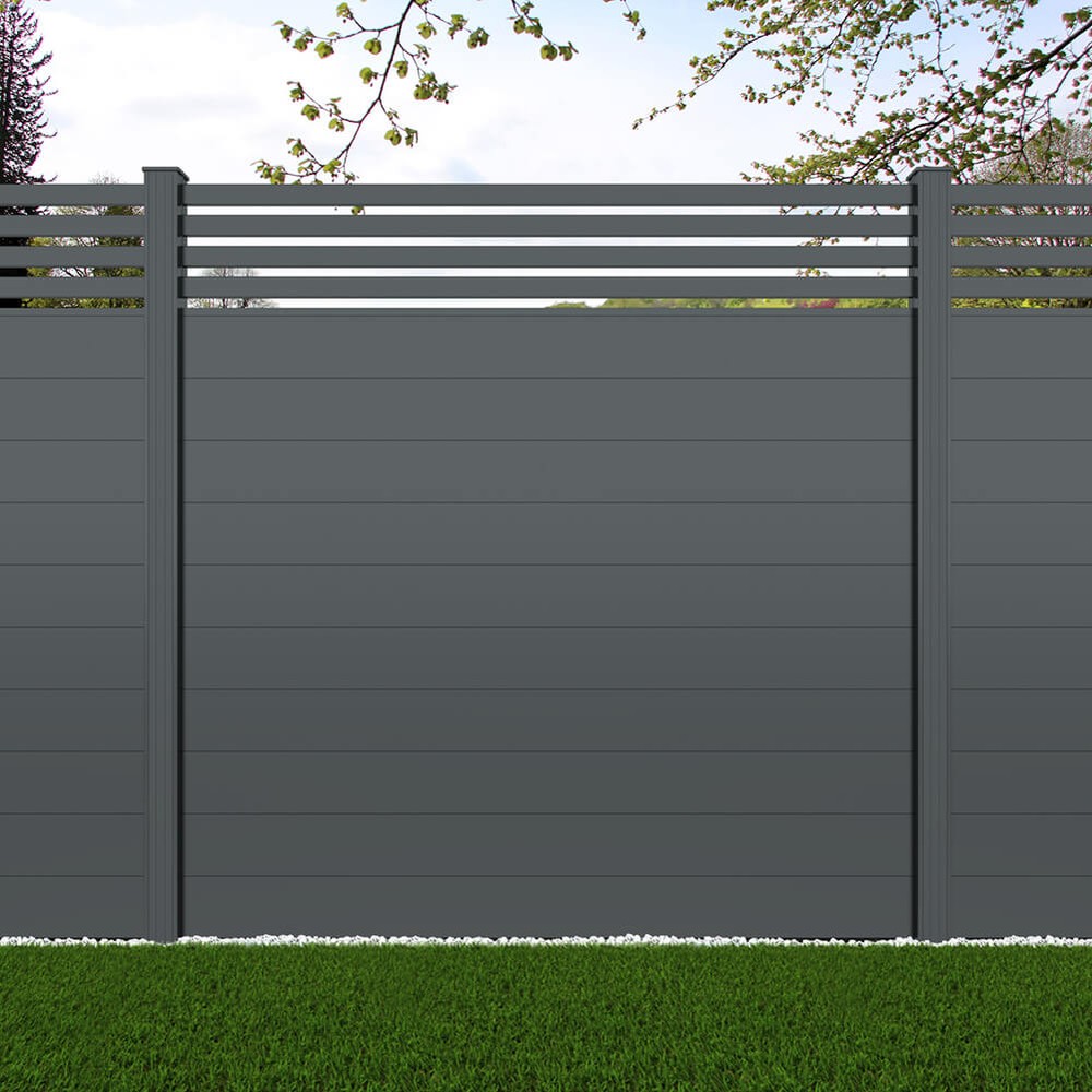 1.8m Connect + Parallel 50 Basalt Grey - Basalt Grey Posts - Metre Price 