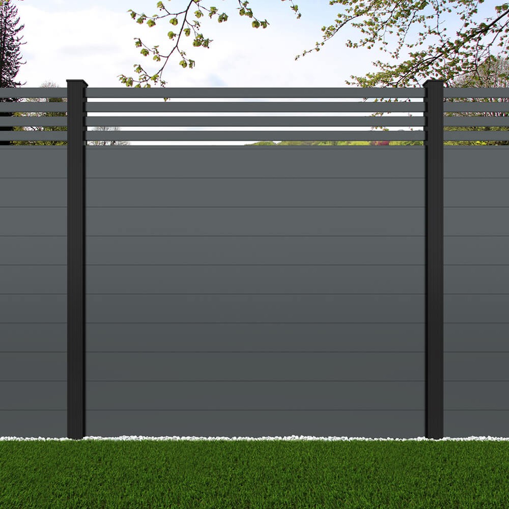 1.8m Connect + Parallel 50 Basalt Grey - Black Sand Posts - Metre Price