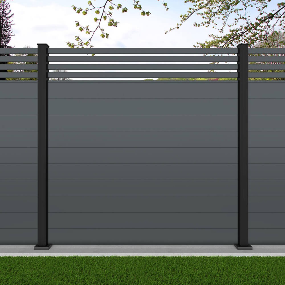 1.8m Connect + Parallel 50 Basalt Grey - Black Sand Bolt Down Posts - Metre Price