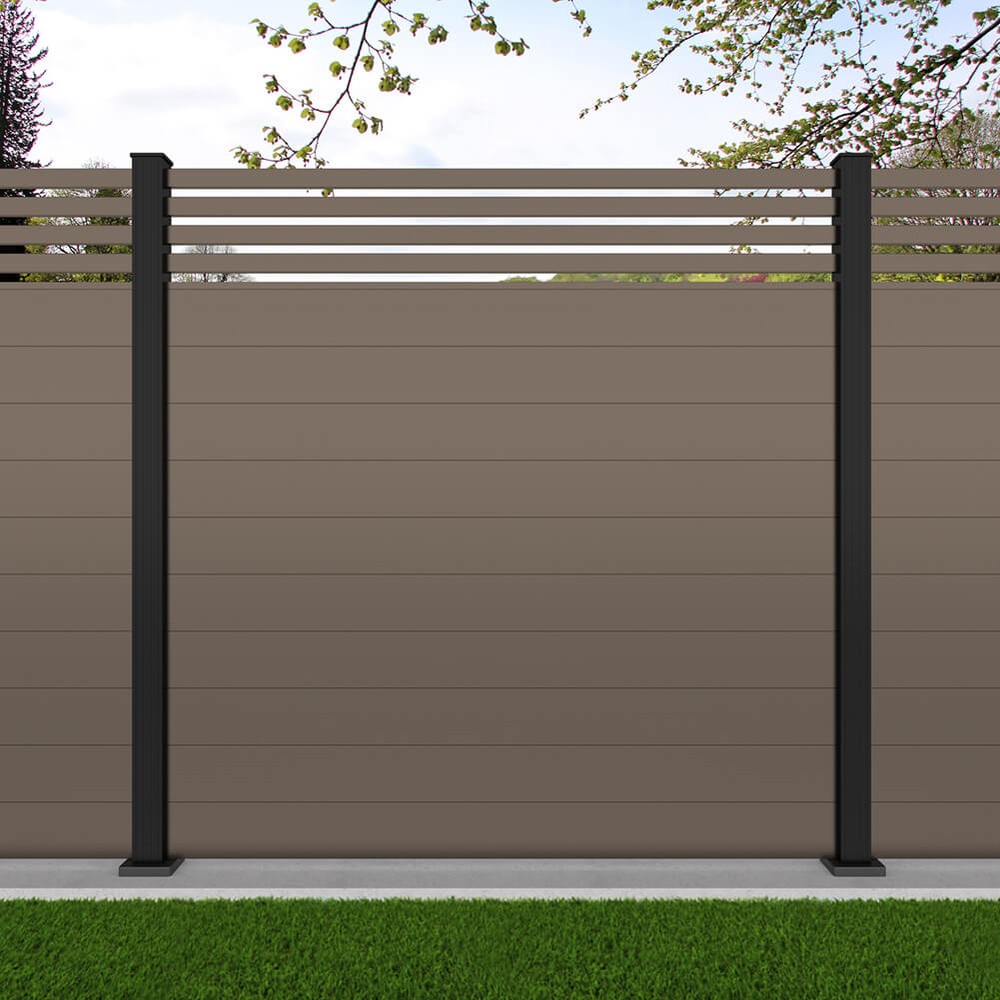 1.8m Connect + Parallel 50 Beige Grey - Black Sand Bolt Down Posts - Metre Price