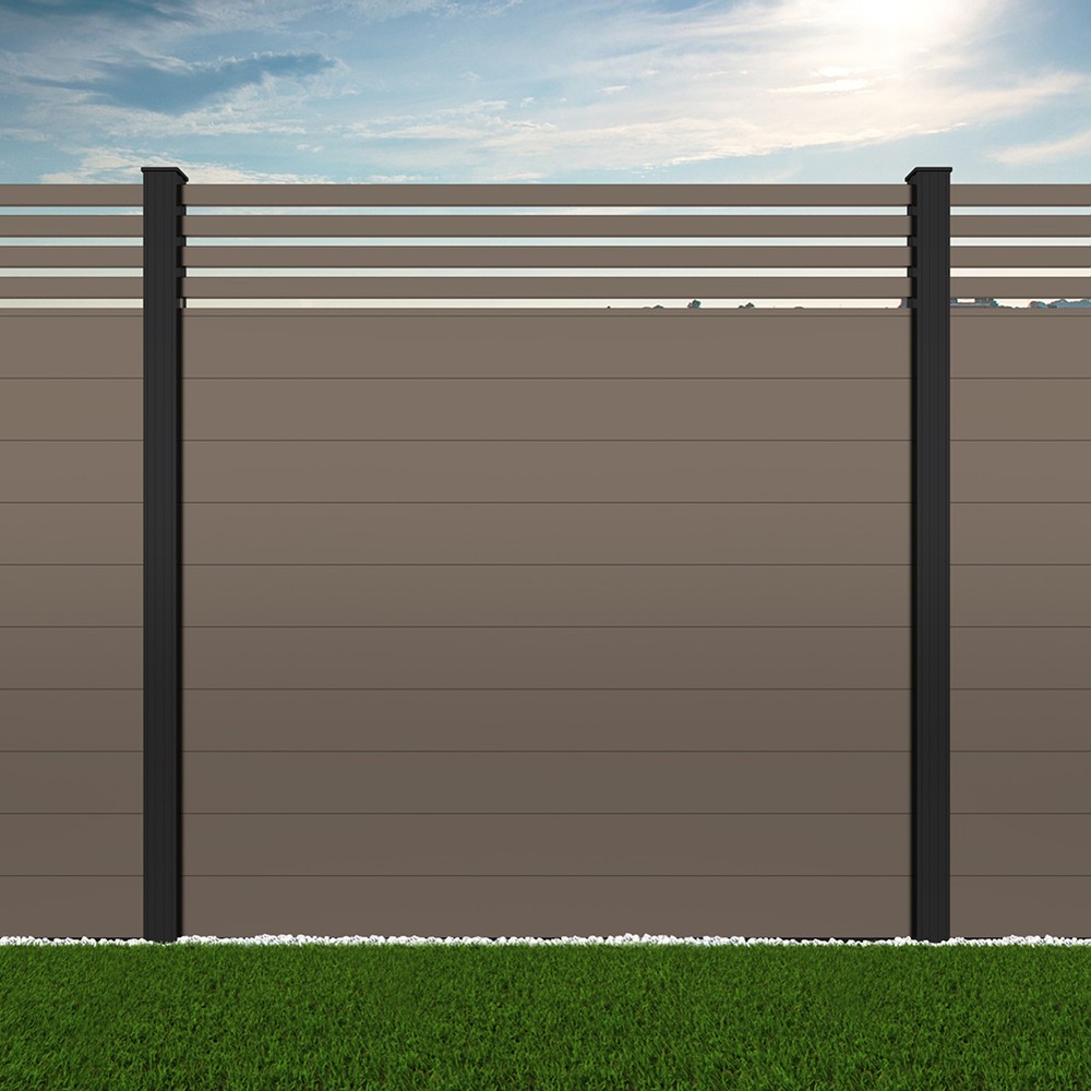1.8m Connect + Parallel 50 Beige Grey - Black Sand Posts - Metre Price