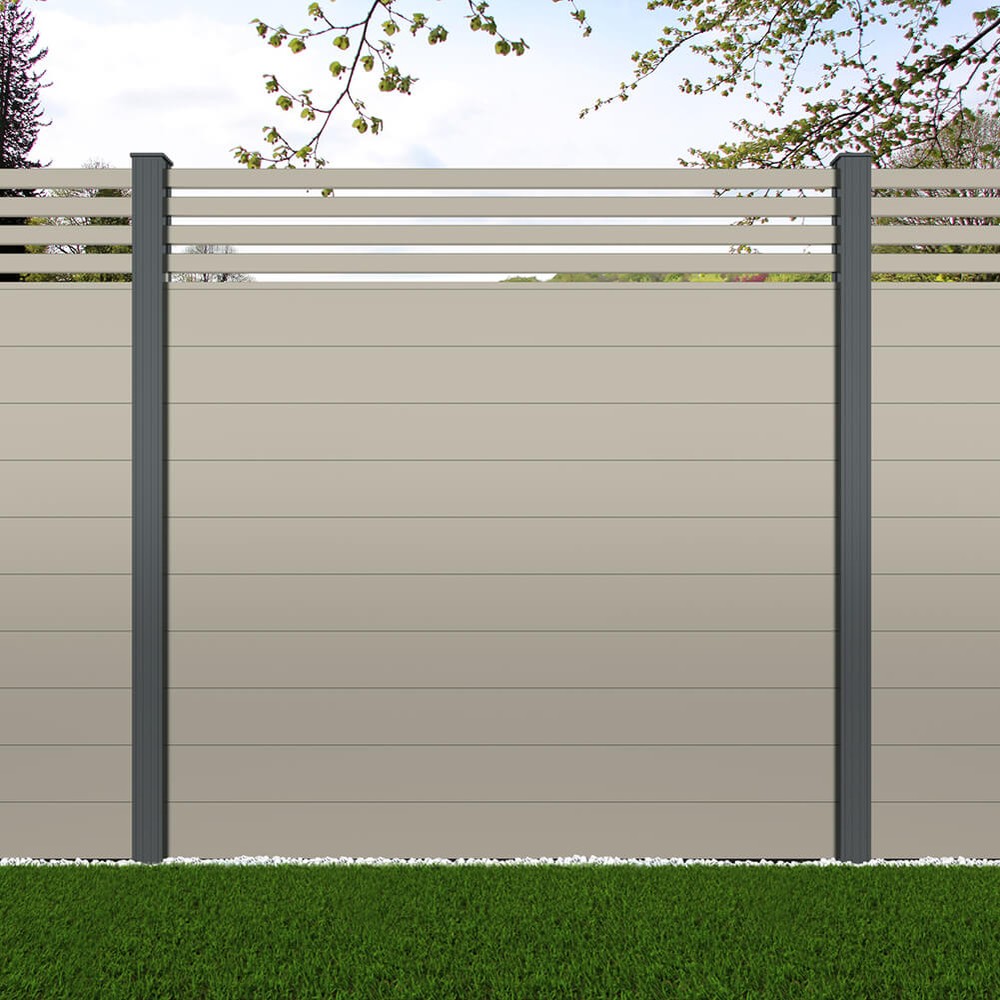 1.8m Connect + Parallel 50 Pebble Grey - Basalt Grey Posts - Metre Price
