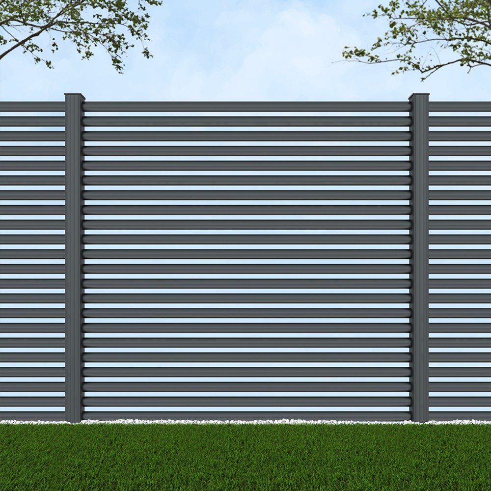1.8m Half Round Basalt Grey - Basalt Grey Posts - Metre Price