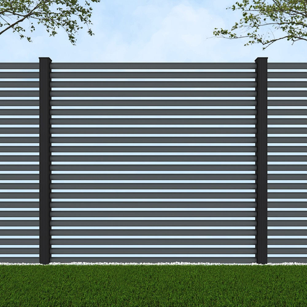 1.8m Half Round Basalt Grey - Black Sand Posts - Metre Price