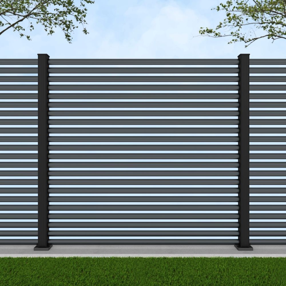 1.8m Half Round Basalt Grey - Black Sand Bolt Down Posts - Metre Price
