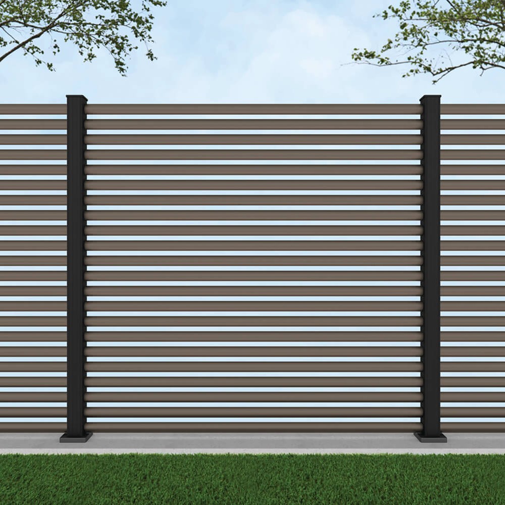 1.8m Half Round Beige Grey - Black Sand Bolt Down Posts - Metre Price