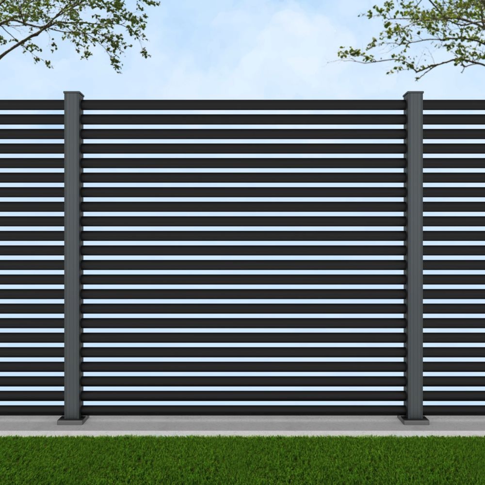 1.8m Half Round Black Sand - Basalt Grey Bolt Down Posts - Metre Price