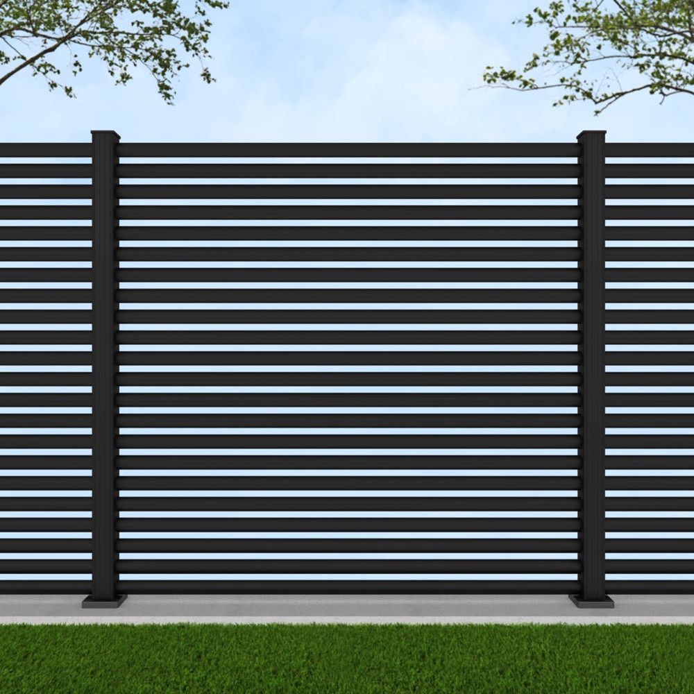 1.8m Half Round Black Sand - Black Sand Bolt Down Posts - Metre Price