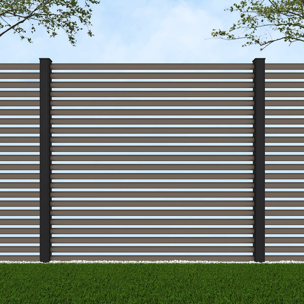 1.8m Half Round Beige Grey - Black Sand Posts - Metre Price