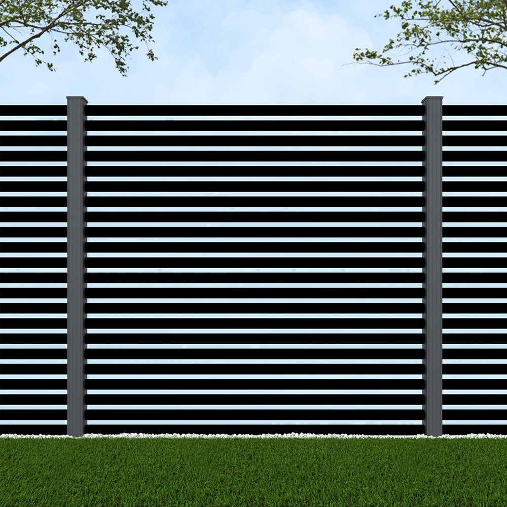 1.8m Half Round Black Sand - Basalt Grey Posts - Metre Price