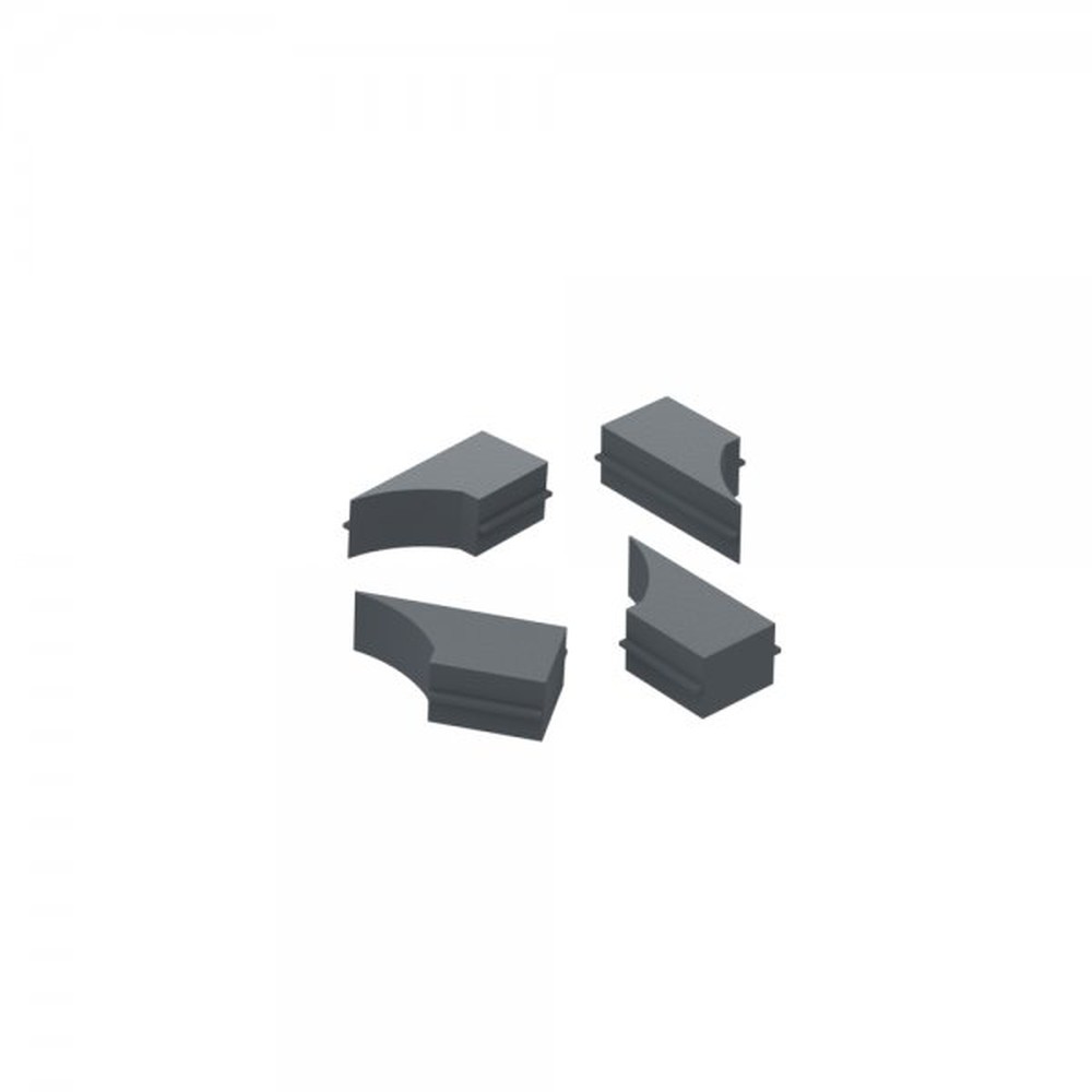 Start/Finish Spacer Set for Half Round - RAL 7012 Basalt Grey Matt (Bag of 4)