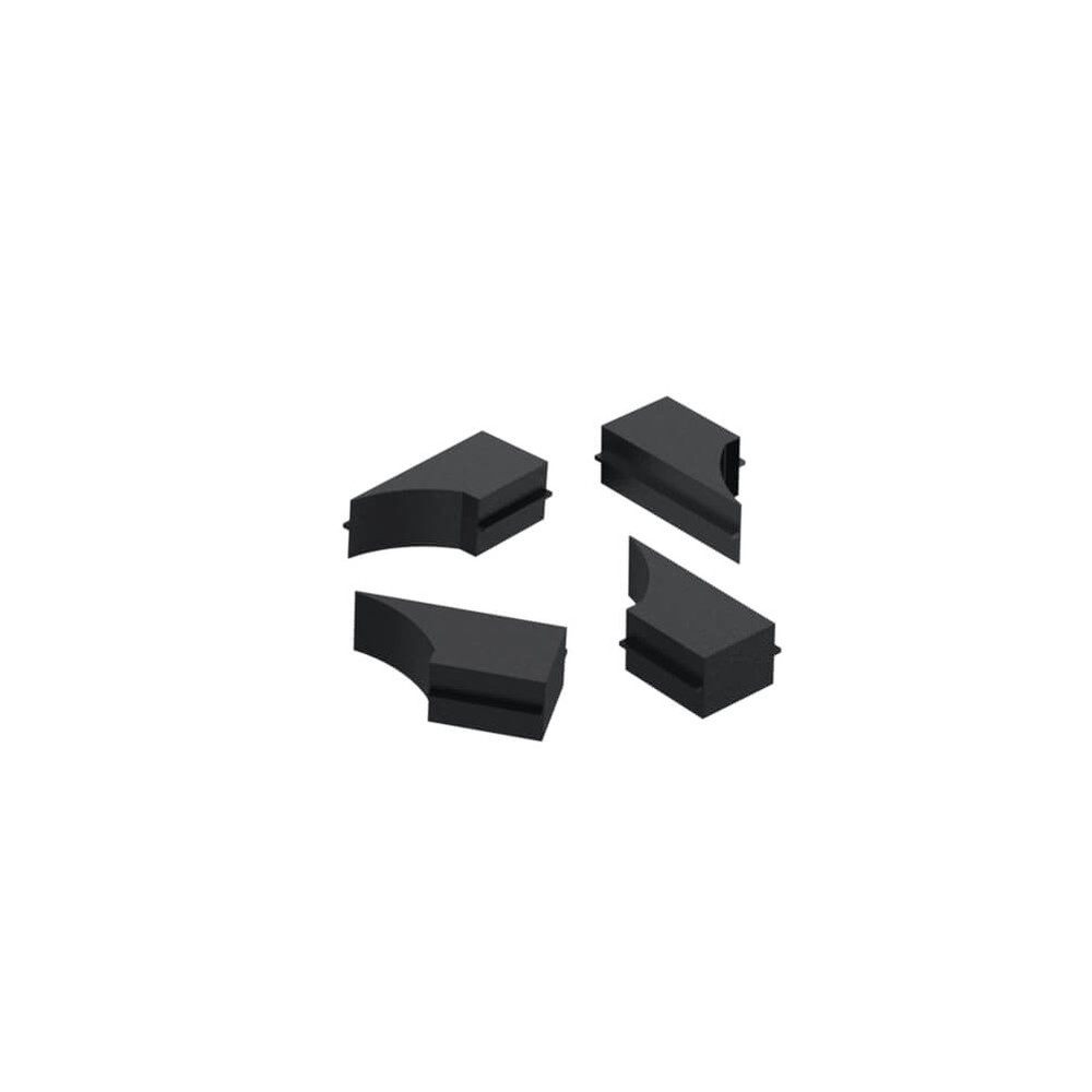 Start/Finish Spacer Set for Half Round - RAL 9005 Black Sand Matt (Bag of 4)