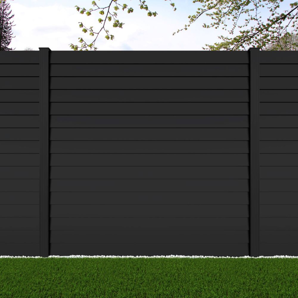 1.8m Louvre Fence Black Sand -Black Sand Posts - Metre Price