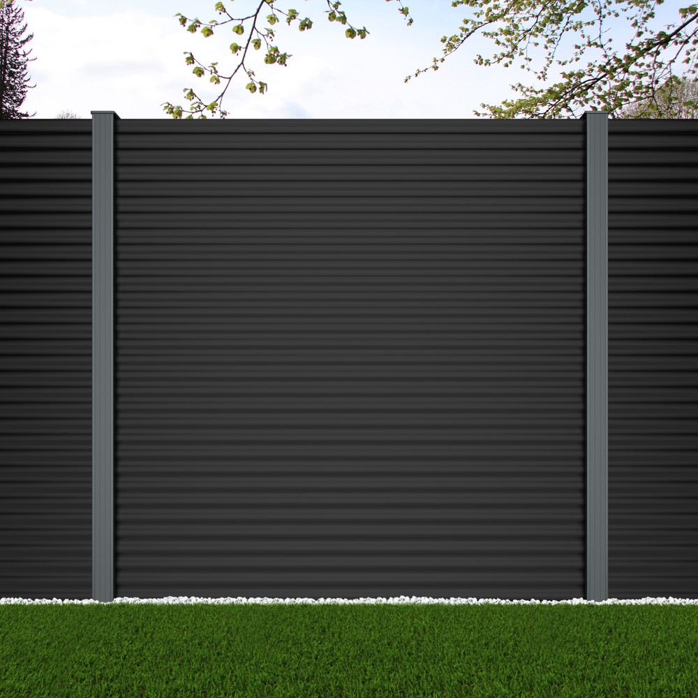 1.8m Wave Fence Black Sand -Basalt Grey - Metre Prices