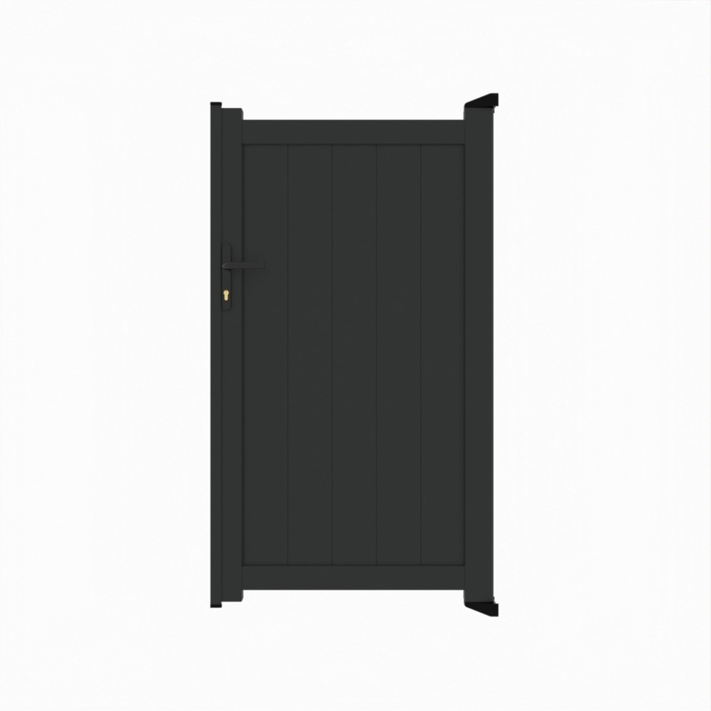 Pedestrian Gate - Vertical BoardsH 1600 x W 900mm - Black Sand