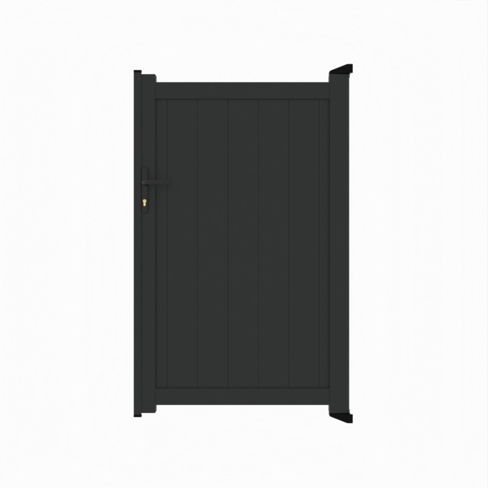 Pedestrian Gate - Vertical BoardsH 1600 x W 1000mm - Black Sand