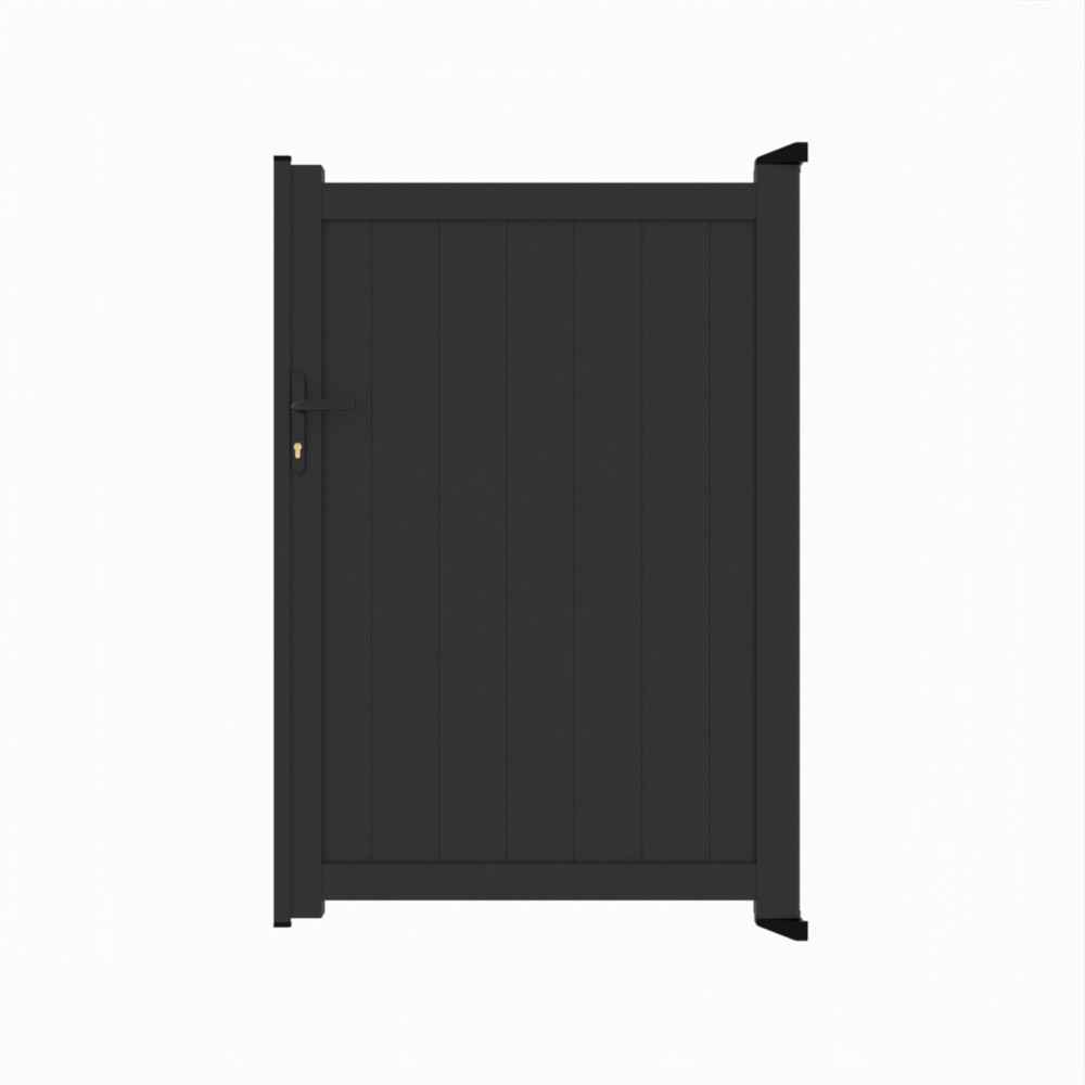 Pedestrian Gate - Vertical BoardsH 1600 x W 1100mm - Black Sand