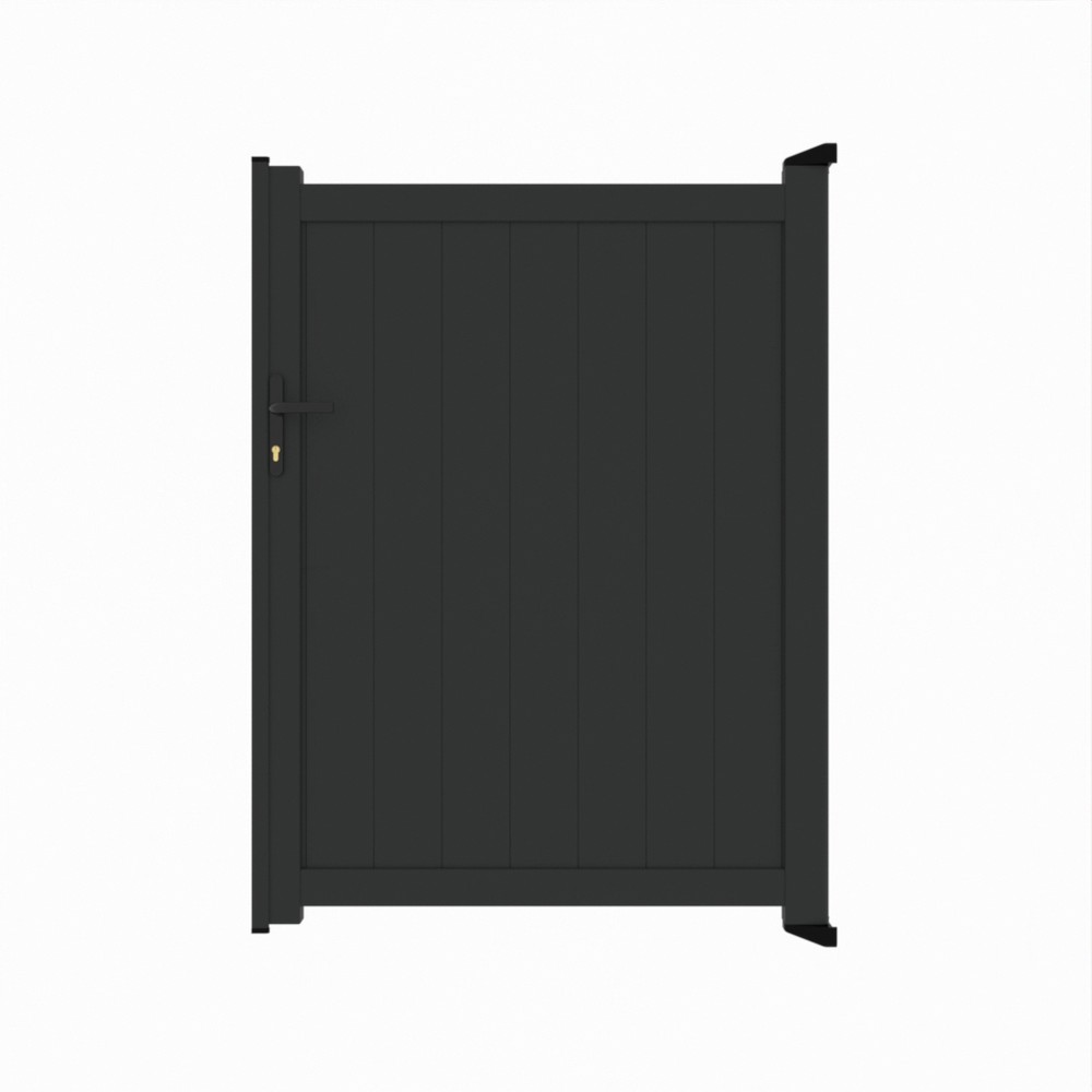 Pedestrian Gate - Vertical BoardsH 1600 x W 1200mm - Black Sand