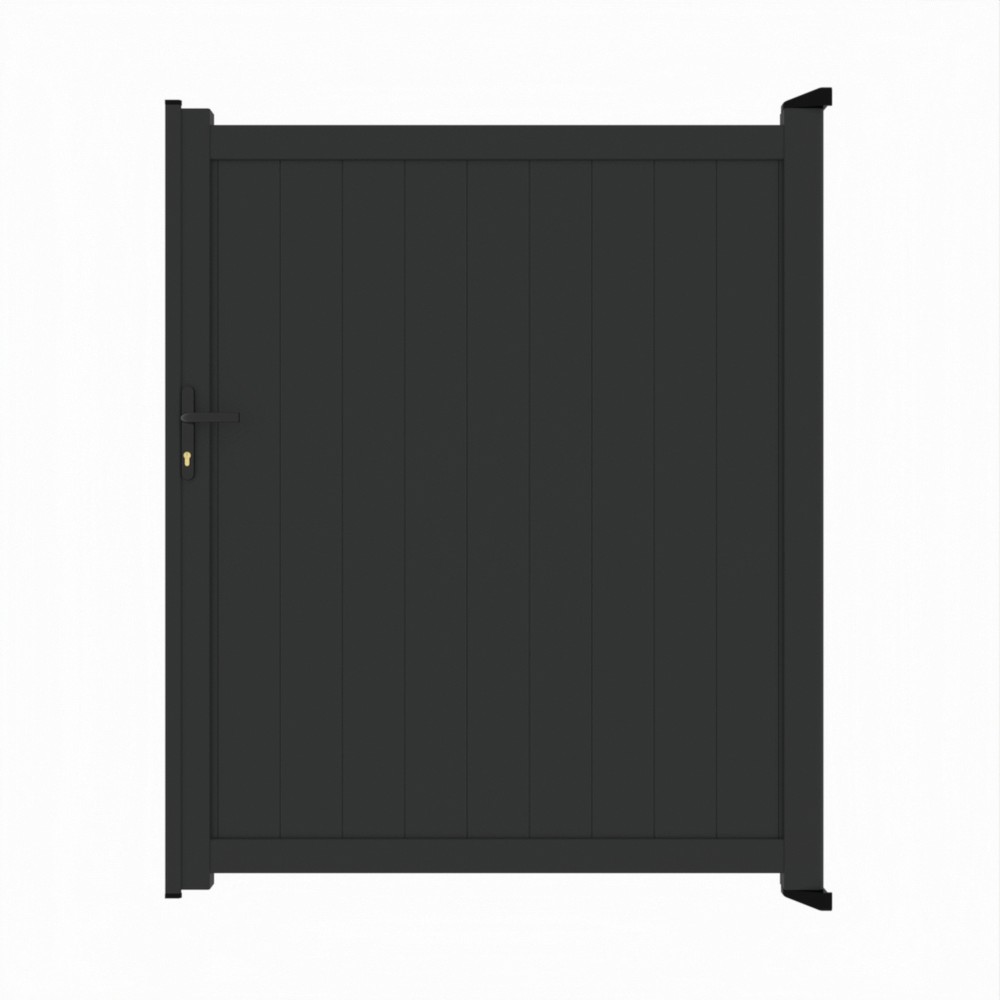 Pedestrian Gate - Vertical BoardsH 1600 x W 1500mm - Black Sand