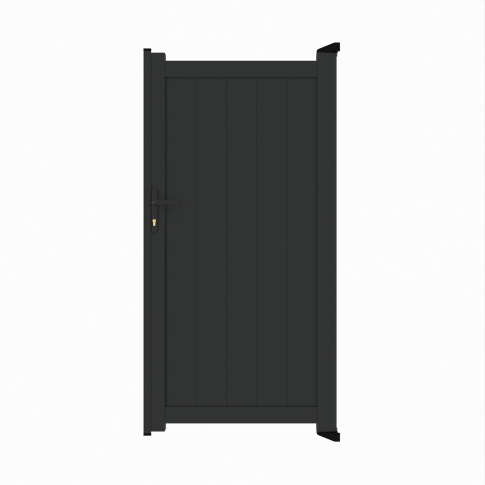 Pedestrian Gate - Vertical BoardsH 1800 x W 900mm - Black Sand